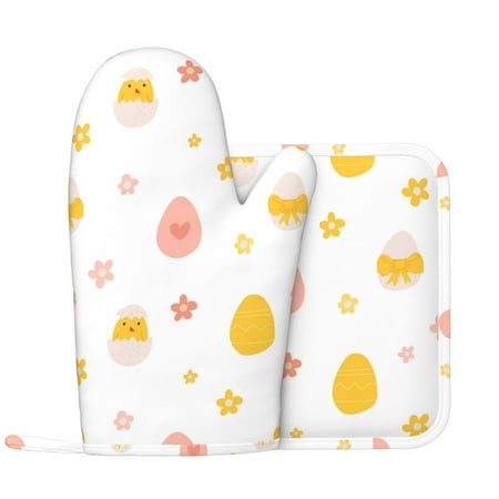 Oven Mitts and Pot Holders Sets Cartoon Cute Chick Egg Flower Non-Slip Silicone Oven Gloves Potholders Cotton Lining Heat Resistant Gloves Hot Pads for Kitchen Cooking Baking
Oven Mitts and Pot Holders Sets Cartoon Cute Chick Egg Flower Non-Slip Silicone Oven Gloves Potholders Cotton Lining Heat Resistant Gloves Hot Pads for Kitchen Cooking Baking