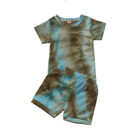 BrilliantMe Summer Baby Boys Girls Clothes Outfit Infant Tie-Dye Short Sleeve T-shirt and Shorts Set 2pcs Brown/Blue 4-5 Years
BrilliantMe Summer Baby Boys Girls Clothes Outfit Infant Tie-Dye Short Sleeve T-shirt and Shorts Set 2pcs Brown/Blue 4-5 Years