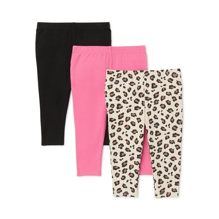 Garanimals Regular Fit Mid Rise Slim-Leg Legging (Infant) 3 Count 3 Pack