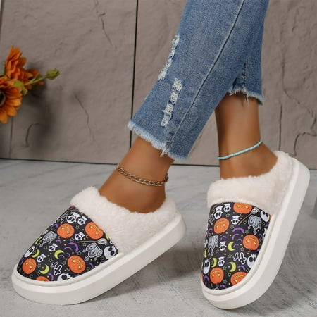 LRJTENG Women s slipper Ladies Winter Fashion Halloween Themed Printed Home Cotton Slippers Black Size: 37-43
LRJTENG Women s slipper Ladies Winter Fashion Halloween Themed Printed Home Cotton Slippers Black Size: 37-43