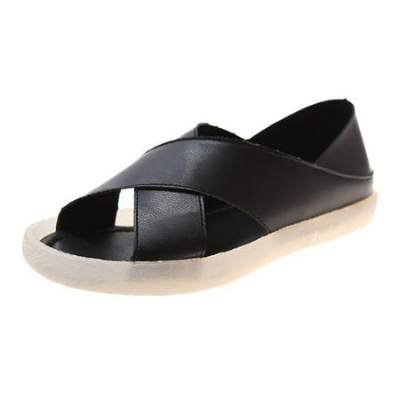 Outdoor Beach Sandals Cross-Band Slide Sandals with Non-slip Sole for Daily Lives Everyday Use 38 Black
Outdoor Beach Sandals Cross-Band Slide Sandals with Non-slip Sole for Daily Lives Everyday Use 38 Black