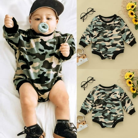 Infant Boys Girls Long Sleeve Camouflage Prints Pullover Romper Newborn Sweatshirt Bodysuits
Infant Boys Girls Long Sleeve Camouflage Prints Pullover Romper Newborn Sweatshirt Bodysuits