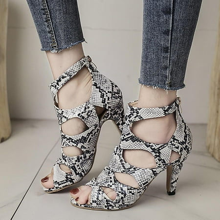 Yedhsi Women Summer Zipper High Heels Open Toe Breathable Sandals Snake Pattern Shoes
Yedhsi Women Summer Zipper High Heels Open Toe Breathable Sandals Snake Pattern Shoes