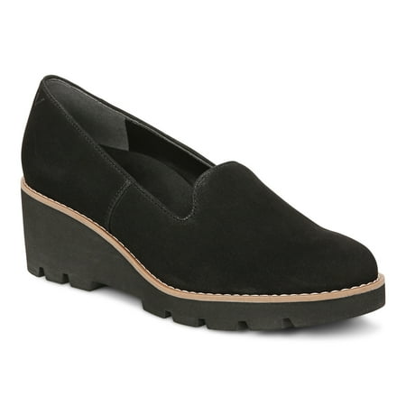 Vionic Willa Wedge Women s Slip-on Loafer Black Suede 8.5W
