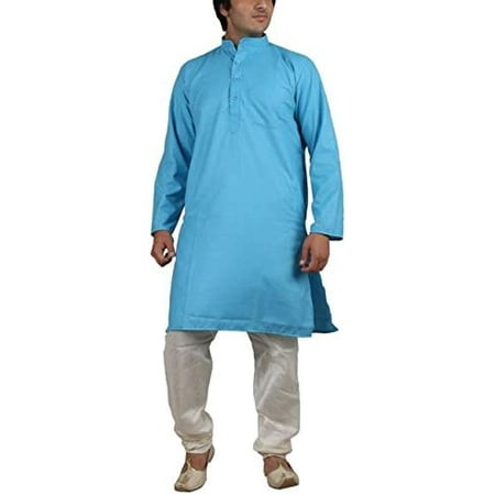 Royal Men s Cotton Kurta Pyjama Set (ROYAL_150_Blue_Small)