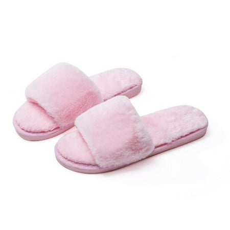 

Fleece slippers women s one-word cotton slippers