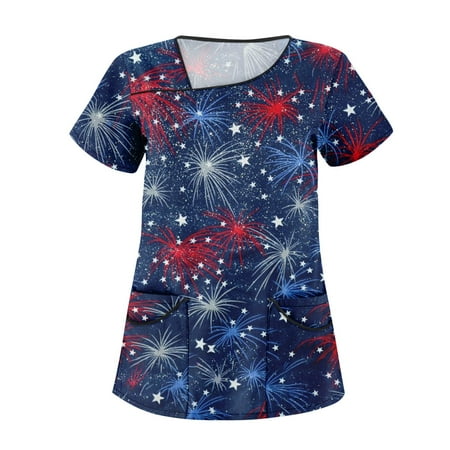 XHJUN Scrub Tops Women Stretchy Print American Flag Scrub Nurse Top Shirts Short Sleeve Working Tops Workwear Comfy Shirt Blouses Clothing Blue XXXL
XHJUN Scrub Tops Women Stretchy Print American Flag Scrub Nurse Top Shirts Short Sleeve Working Tops Workwear Comfy Shirt Blouses Clothing Blue XXXL