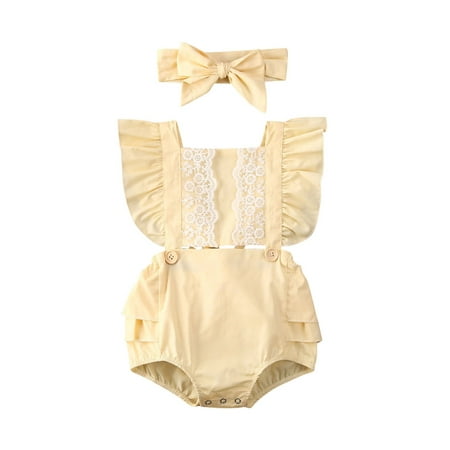 Pudcoco Summer Newborn Baby Girl Clothes Lace Ruffle Romper Jumpsuit+Headband Outfits 
Pudcoco Summer Newborn Baby Girl Clothes Lace Ruffle Romper Jumpsuit+Headband Outfits
