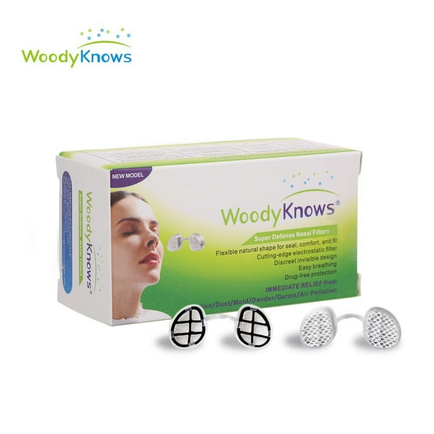 WoodyKnows Super Defense Nasal Filters Reduce Pollen Dust Dander Mold Allergy Air Pollution PM2.5