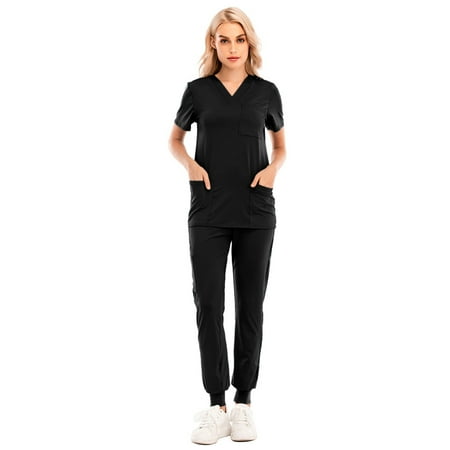 Solid Color Clothing Pants Suit Working Uniform Lady Womens 2 Piece Outfit Casual Suit Set Scrubs Top Working Uniform Nurses
Solid Color Clothing Pants Suit Working Uniform Lady Womens 2 Piece Outfit Casual Suit Set Scrubs Top Working Uniform Nurses