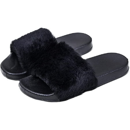 PIKADINGNIS Women s fur slippers open toe plush slippers indoor and outdoor flat sandals
PIKADINGNIS Women s fur slippers open toe plush slippers indoor and outdoor flat sandals
