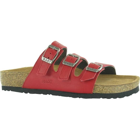 Women s Naot Austin Strappy Slide Kiss Red Leather 35 MW