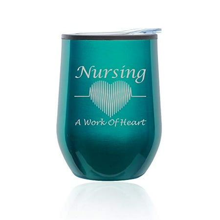 Stemless Wine Tumbler Coffee Travel Mug Glass with Lid Nursing A Work Of Heart Nurse (Turquoise Teal)
Stemless Wine Tumbler Coffee Travel Mug Glass with Lid Nursing A Work Of Heart Nurse (Turquoise Teal)