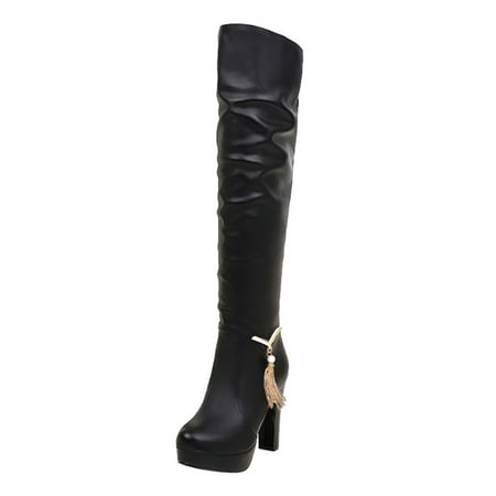 iOPQO Women s Keen-High Boots Fashion Pure Color Round Toe Slip-On Boots Square Heels Vintage Women Boots Fashion High Heel Boots Black 39
iOPQO Women s Keen-High Boots Fashion Pure Color Round Toe Slip-On Boots Square Heels Vintage Women Boots Fashion High Heel Boots Black 39
