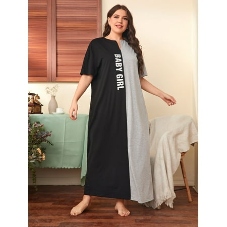 Multicolor Casual Women s Plus Notch Neck Letter Graphic Colorblock Sleepdress 2XL(16) Y22001D
Multicolor Casual Women s Plus Notch Neck Letter Graphic Colorblock Sleepdress 2XL(16) Y22001D