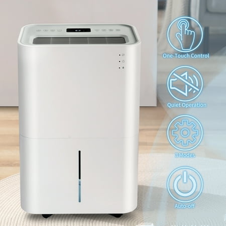 

Tikysky 50 Pint Dehumidifier with 4L Water Tank Auto or Manual Drain Auto Shutoff 4 500 Sq. Ft. for Basement Large Room