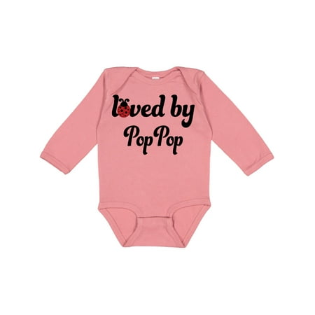 Inktastic Loved by Pop Pop Gift Baby Boy or Baby Girl Long Sleeve Bodysuit