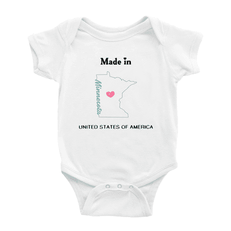 Made In Minnesota United States of America Baby Clothing Bodysuit 18-24 Months