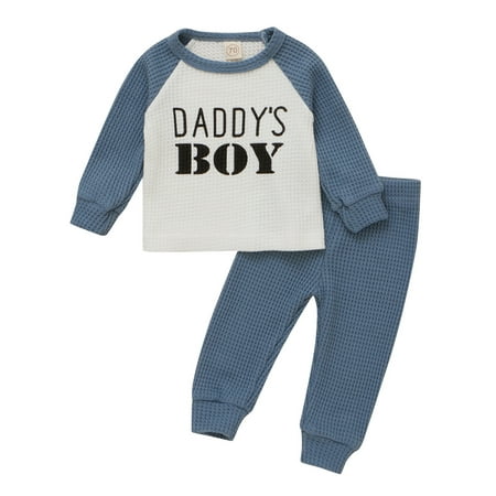 Canrulo Newborn Baby Boys Clothes Set Mama s Boys Letter Tops Pants Casual Tracksuit Autumn Spring Outfits Blue 6-9 Months
Canrulo Newborn Baby Boys Clothes Set Mama s Boys Letter Tops Pants Casual Tracksuit Autumn Spring Outfits Blue 6-9 Months