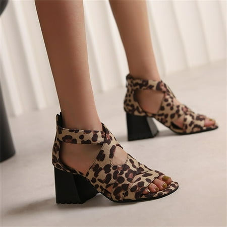 Cathalem Ladies Fashion Leather Snakeskin Hollow Open Toe Thick High Heel Back Zipper Roman Sandals Sandals Women Go Walk Brown 6.5
Cathalem Ladies Fashion Leather Snakeskin Hollow Open Toe Thick High Heel Back Zipper Roman Sandals Sandals Women Go Walk Brown 6.5