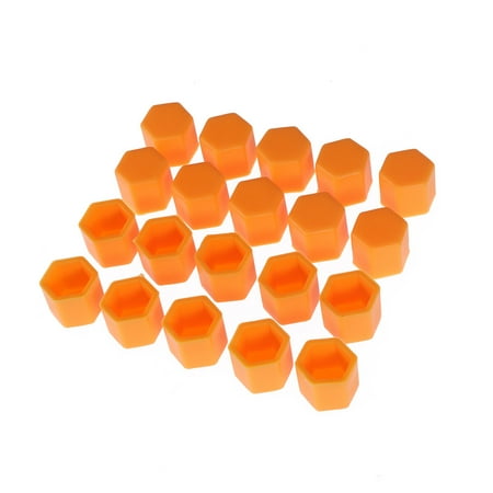 Hemoton 20pcs Wheel Lug Nut Covers Bolts Covers Screw Protect Caps 19mm (Orange)