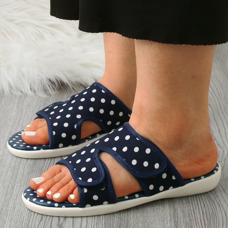 Ladies Fashion Summer Cloth Breathable Polka Dot Print Open Toe Hook Loop Flat Sandals Note Please Buy One Or Two Sizes Larger
Ladies Fashion Summer Cloth Breathable Polka Dot Print Open Toe Hook Loop Flat Sandals Note Please Buy One Or Two Sizes Larger
