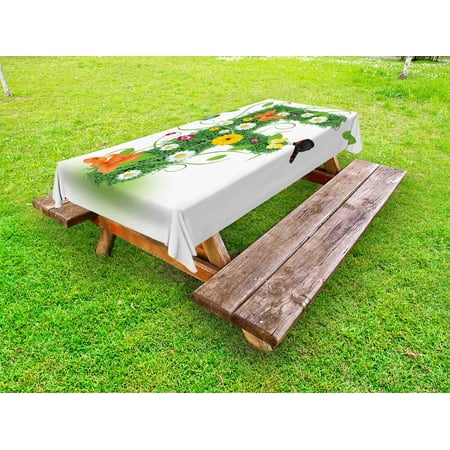Letter F Outdoor Tablecloth Natural Inspirations with Animals and Flowers Butterflies Daisies Pattern Decorative Washable Fabric Picnic Table Cloth 58 X 84 Inches Green Multicolor by Ambesonne
Letter F Outdoor Tablecloth Natural Inspirations with Animals and Flowers Butterflies Daisies Pattern Decorative Washable Fabric Picnic Table Cloth 58 X 84 Inches Green Multicolor by Ambesonne