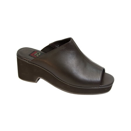 PEERAGE Leena Women Extra Wide Width Mid Heel Leather Sandals