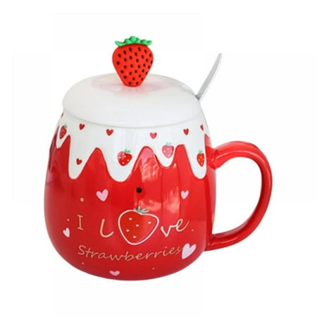 Clearance Sale!Strawberry Ceramic Mug Mug Home Furnishing Spoon Water Mug with Lid C
Clearance Sale!Strawberry Ceramic Mug Mug Home Furnishing Spoon Water Mug with Lid C