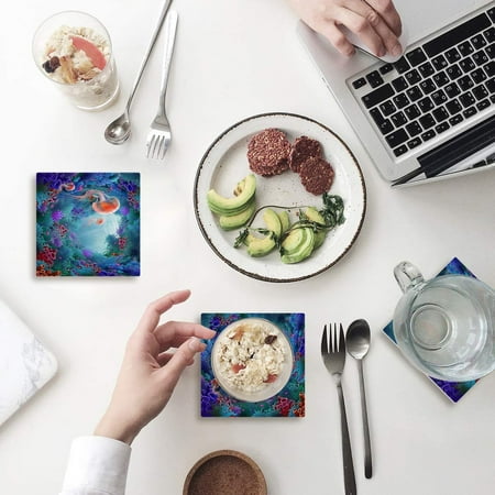KXMDXA Cartoon Underwater World Rock Cave Coral Color Set of 4 Coaster for Drinks Absorbent Ceramic Stone Coasters Cup Mat with Cork Base for Home Kitchen Room Coffee Table Bar Decor
KXMDXA Cartoon Underwater World Rock Cave Coral Color Set of 4 Coaster for Drinks Absorbent Ceramic Stone Coasters Cup Mat with Cork Base for Home Kitchen Room Coffee Table Bar Decor