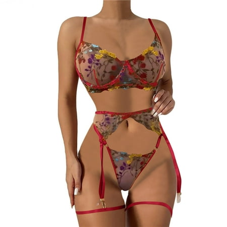 Youmylove Women Sexy Lace Floral Color Matching With Steel Ring Bra Briefs Sexy Lingerie Set With 1Pair Leg Ring Lingerie Chemise Sleepwear
Youmylove Women Sexy Lace Floral Color Matching With Steel Ring Bra Briefs Sexy Lingerie Set With 1Pair Leg Ring Lingerie Chemise Sleepwear