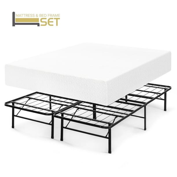 Best Price Mattress 12 Inch Memory Foam Mattress and Innovated Platform Metal Bed Frame Set