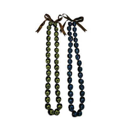 Souvenir Lanyard Honu Hand Painted 32 Nut Kukui Nut Lei