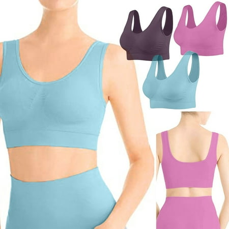 ERTUTUYI 3-Pack Seamless Sports Bra Wirefree Yoga Bra with Removable Pads for Women XXXL
ERTUTUYI 3-Pack Seamless Sports Bra Wirefree Yoga Bra with Removable Pads for Women XXXL