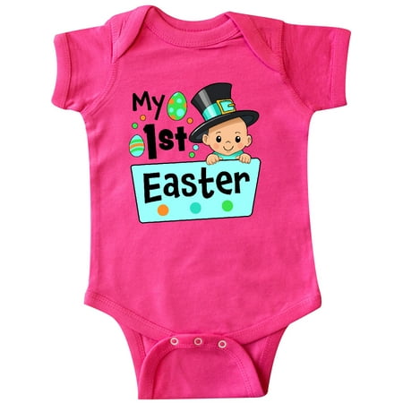 Inktastic My First Easter- baby in top hat Gift Baby Boy or Baby Girl Bodysuit