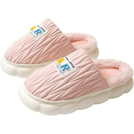 CoCopeaunt Women Men Fluffy Faux Fur Warm Soft Indoor House Shoes Non-slip Plush Winter Fashion Slippers