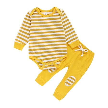 Fesfesfes Infant Baby Jumpsuit Boys Girls Long Sleeve Striped Romper Bodysuit+Pants Outfits Sale or Clearance
Fesfesfes Infant Baby Jumpsuit Boys Girls Long Sleeve Striped Romper Bodysuit+Pants Outfits Sale or Clearance