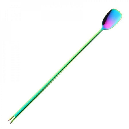 Promotion!!304 Stainless Steel Household Mixing Long Handle Ice Spoon With Fork Integrated Ice Shovel