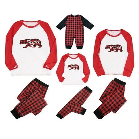 Family Parent-Child Sleepwear Letter and Cartoon Bear Printed Tops Plaid Pants Women Pjs Sets
Family Parent-Child Sleepwear Letter and Cartoon Bear Printed Tops Plaid Pants Women Pjs Sets
