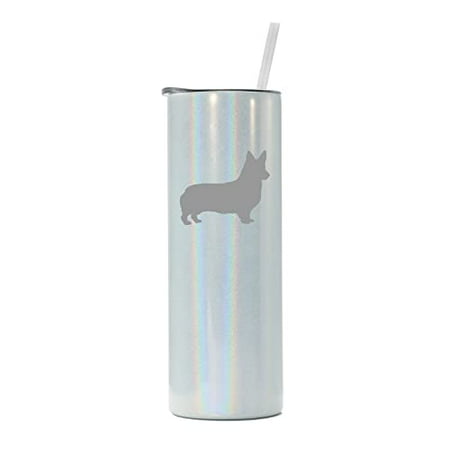 20 oz Skinny Tall Tumbler Stainless Steel Vacuum Insulated Travel Mug Cup With Straw Corgi (White Iridescent Glitter)
20 oz Skinny Tall Tumbler Stainless Steel Vacuum Insulated Travel Mug Cup With Straw Corgi (White Iridescent Glitter)