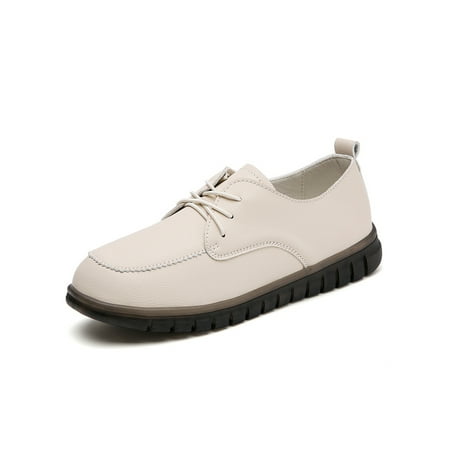 Gomelly Ladies Flats Lace Up Casual Shoes Non-Slip Leather Shoe Breathable Loafers Women Womens Beige 7
Gomelly Ladies Flats Lace Up Casual Shoes Non-Slip Leather Shoe Breathable Loafers Women Womens Beige 7