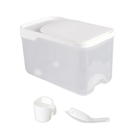 5kg Bucket PP Rice Storage Bin With Measuring Cup Miscellaneous Grain Sealed