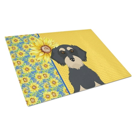 Summer Sunflowers Wirehair Black and Cream Dachshund Glass Cutting Board Large 12 in x 15 in
Summer Sunflowers Wirehair Black and Cream Dachshund Glass Cutting Board Large 12 in x 15 in