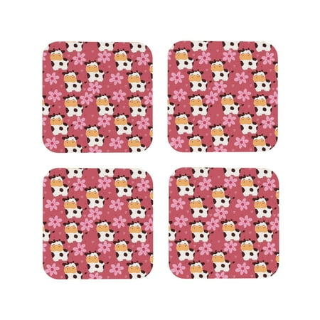 Leather Coasters with Heat-resistant for Drinks Classic Cute Smiling Cow Flower Cup Coasters Cup Pad Mat for Tabletop Protection Coffee Table Office Desk and Housewarming Gift
Leather Coasters with Heat-resistant for Drinks Classic Cute Smiling Cow Flower Cup Coasters Cup Pad Mat for Tabletop Protection Coffee Table Office Desk and Housewarming Gift