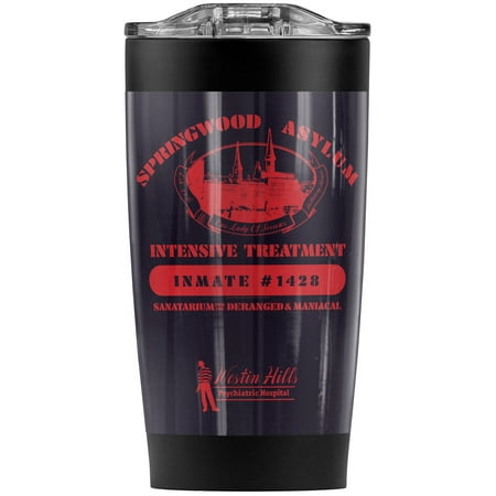 

Nightmare On Elm Street Springwood Asylum Stainless Steel Tumbler 20 oz Coffee Travel Mug/Cup Vacuum Insulated & Double Wall with Leakproof Sliding Lid | Great for Hot Drinks and Cold Beverages