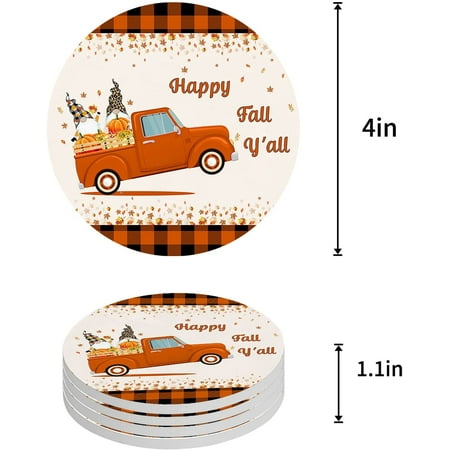 KXMDXA Autumn Gnome and Pumpkins Maple Leaf and Plaid Set of 8 Round Coaster for Drinks Absorbent Ceramic Stone Coasters Cup Mat with Cork Base for Home Kitchen Room Coffee Table Bar Decor
KXMDXA Autumn Gnome and Pumpkins Maple Leaf and Plaid Set of 8 Round Coaster for Drinks Absorbent Ceramic Stone Coasters Cup Mat with Cork Base for Home Kitchen Room Coffee Table Bar Decor