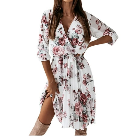 Women s Maxi Dress Casual Long Sleeve Dress Floral Pleated Dresses Empire Waist V Neck Dress Holiday Dresses
Women s Maxi Dress Casual Long Sleeve Dress Floral Pleated Dresses Empire Waist V Neck Dress Holiday Dresses