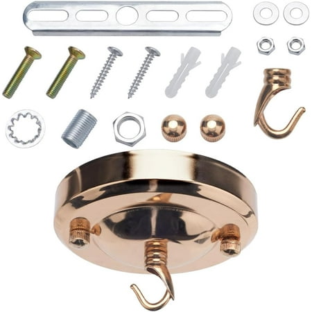 104x26mm Light Canopy Kit Golden Vintage Chandelier Canopy Flat Round Iron Ceiling Canopy Kit with Screws&Hanger Hooks&Plastic Findings for Pendant Light Hanging Plants Max Load 22LBS
104x26mm Light Canopy Kit Golden Vintage Chandelier Canopy Flat Round Iron Ceiling Canopy Kit with Screws&Hanger Hooks&Plastic Findings for Pendant Light Hanging Plants Max Load 22LBS