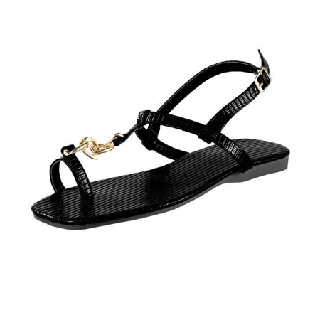 Pgeraug slippers for women Women s Summer Flat Round Toe Sandals Ladies Outdoor Chain Buckle Strap Shoes women shoes Black 40
Pgeraug slippers for women Women s Summer Flat Round Toe Sandals Ladies Outdoor Chain Buckle Strap Shoes women shoes Black 40