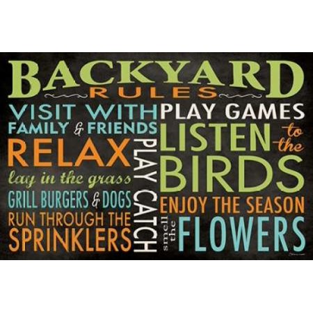 Backyard Rules Canvas Art - Stephanie Marrott (12 x 18)